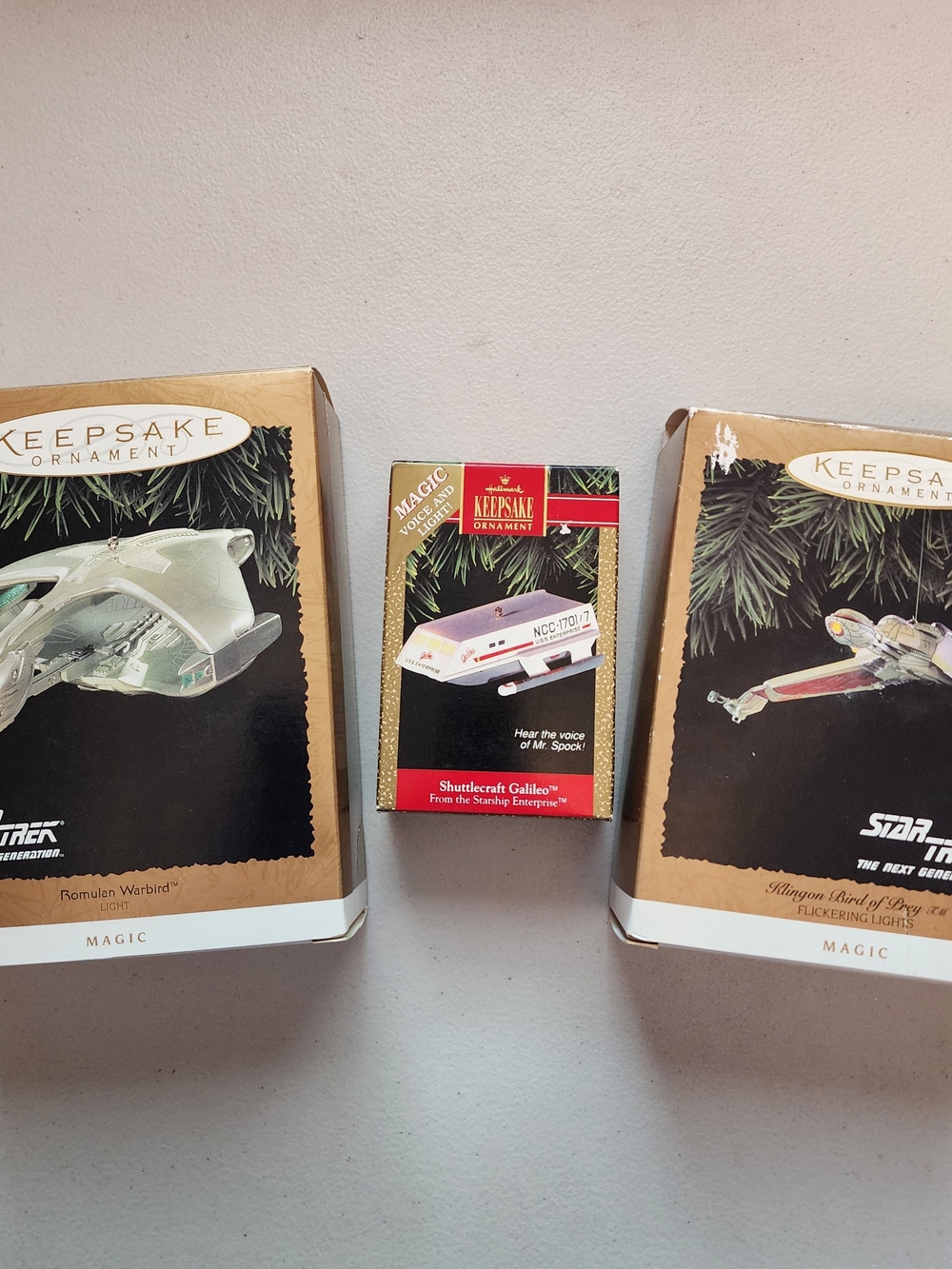 Vintage Lot of 3 Hallmark Keepsake Star Trek Ornaments: Spacecrafts